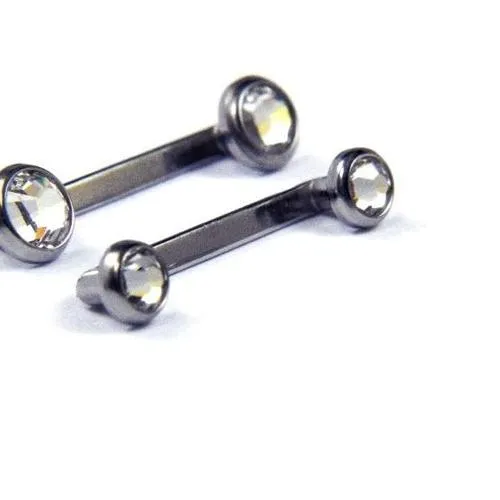 5/8'' (14mm) Swarovski Crystal Disc Surface Barbell 14g