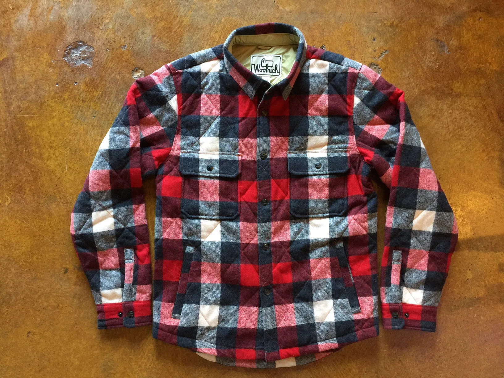 A16636 Woolrich Quilted Mill Wool Shirt Jacket