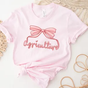 Agriculture Bow Script Pink T-Shirt (XS-4XL) - Multiple Colors!