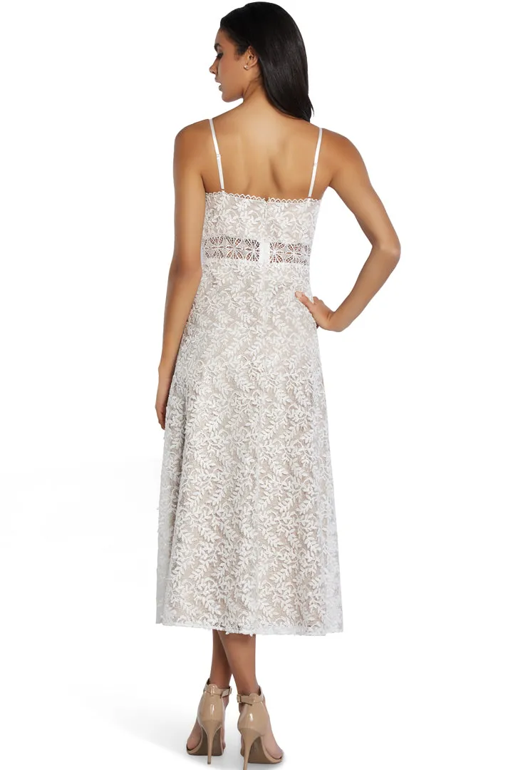 Aimee Embroidered Midi Dress by Aidan Mattox - RENTAL