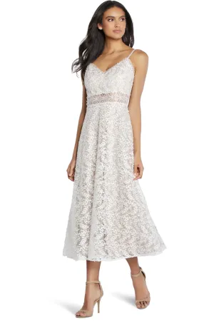 Aimee Embroidered Midi Dress by Aidan Mattox - RENTAL