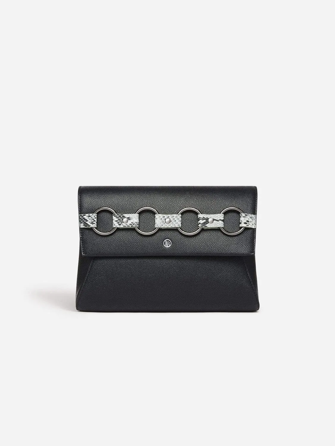 Alder Vegan Leather Clutch Crossbody Bag | Black