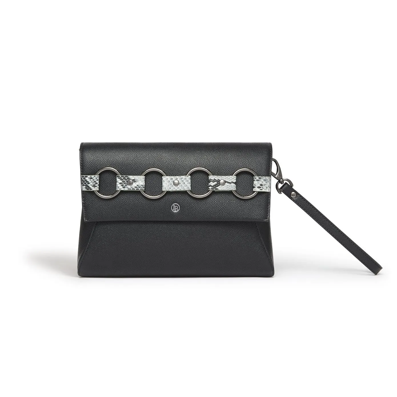 Alder Vegan Leather Clutch Crossbody Bag | Black