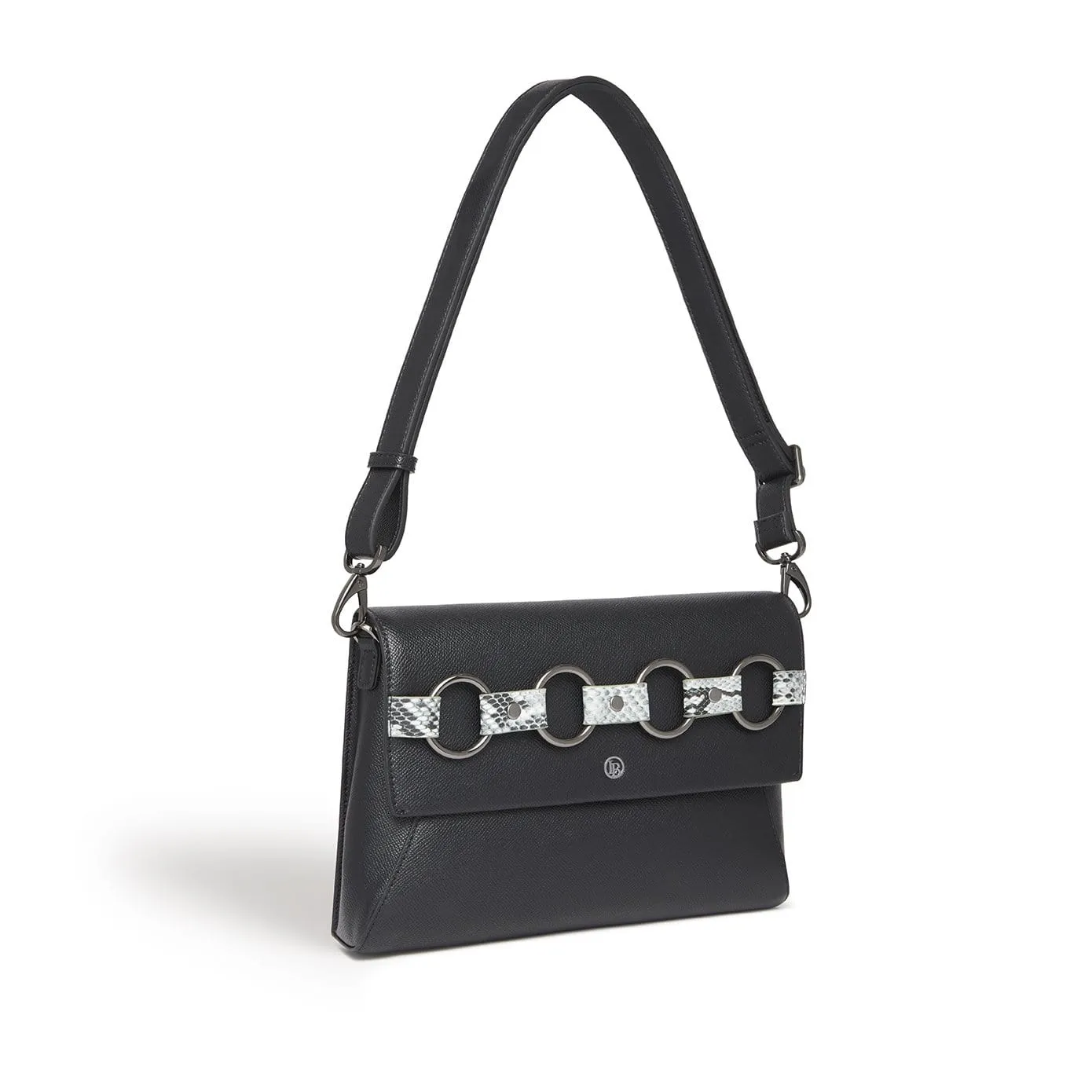 Alder Vegan Leather Clutch Crossbody Bag | Black