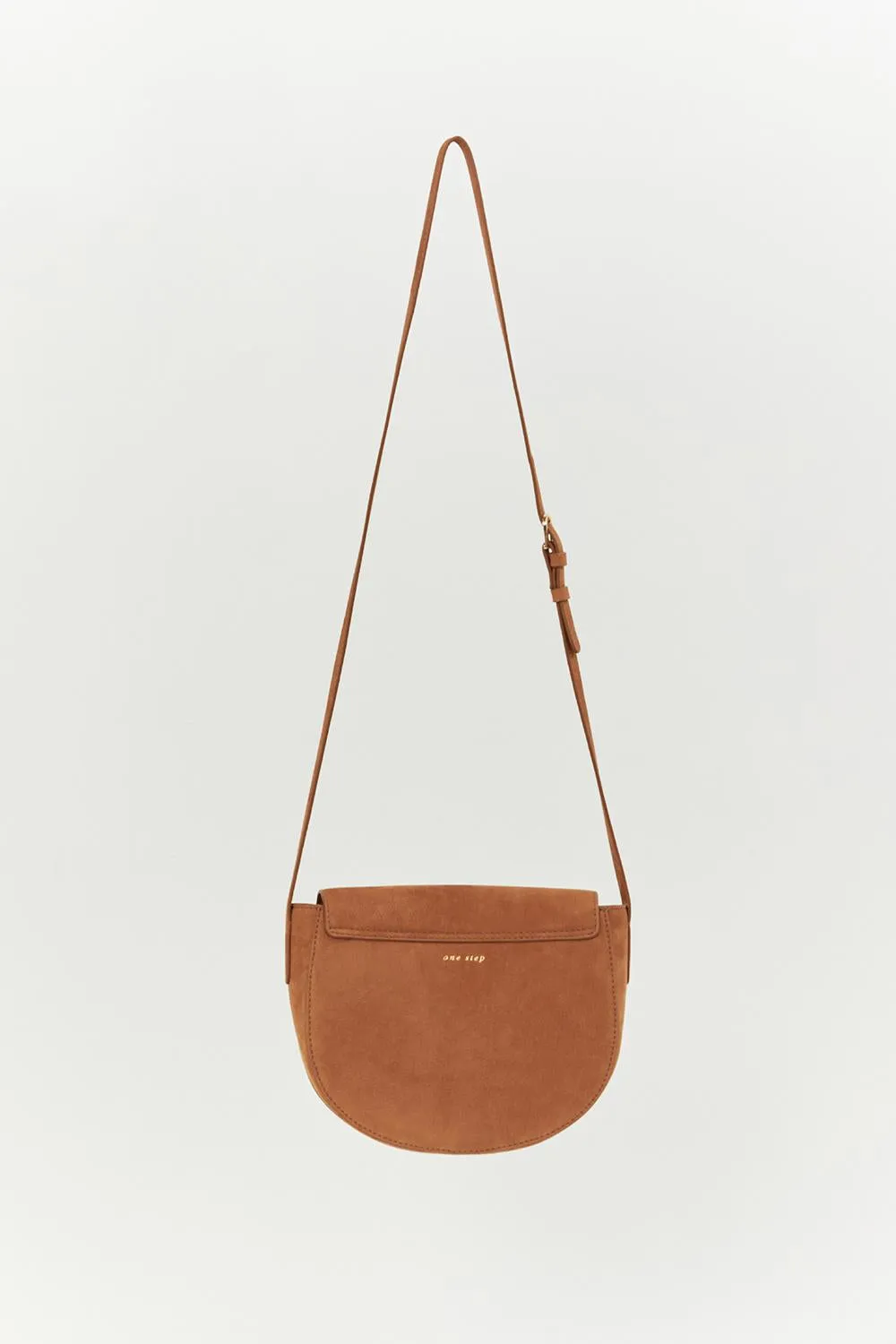 ALIBY - Sac besace caramel en cuir nubuck - petit modèle