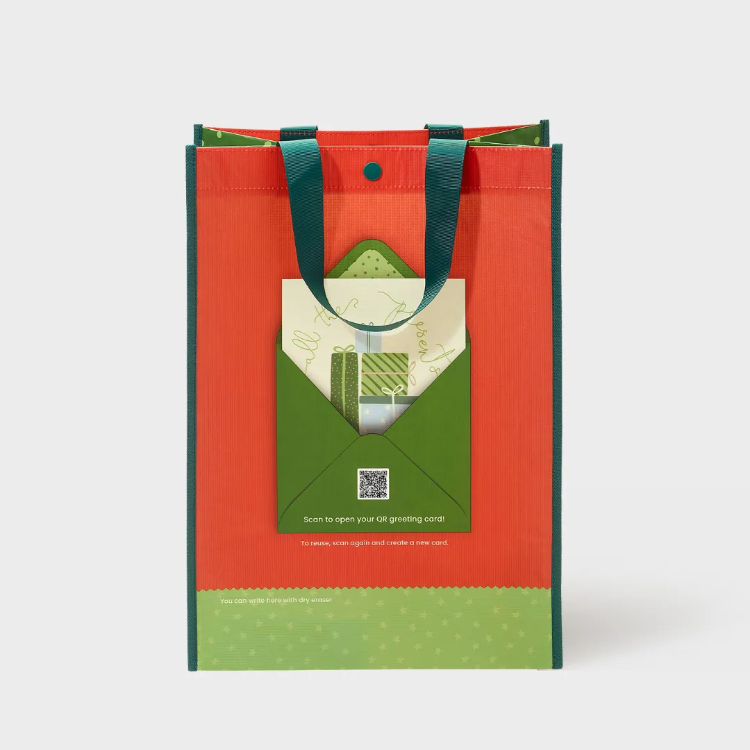 All The Presents | Large | Reusable Gift Bag   QR Greeting Card