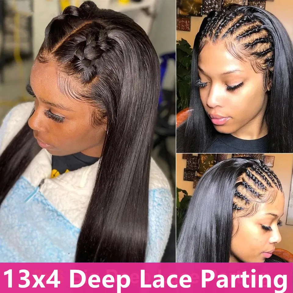 Angie Queen 13x4 Lace Front Wigs Indian Straight Human Hair Wigs 180% Density Pre-plucked