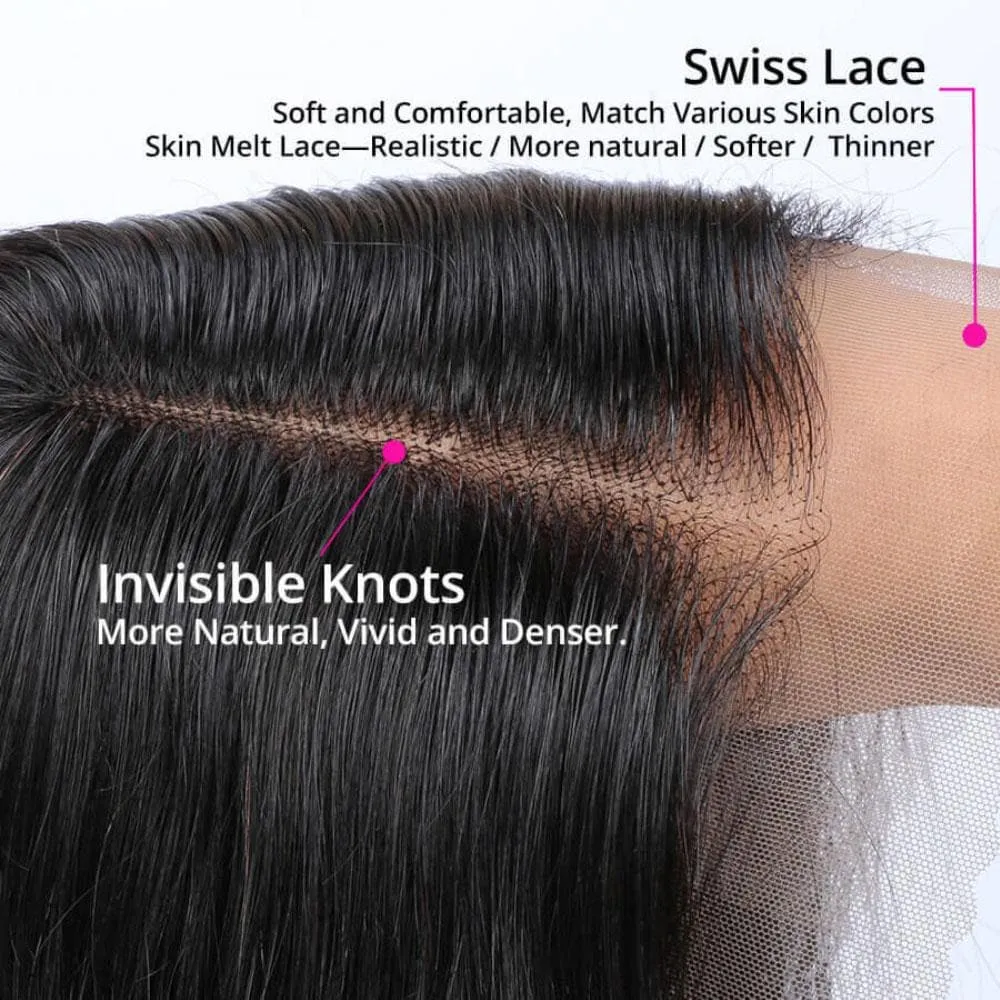 Angie Queen 13x4 Lace Front Wigs Malaysian Straight Human Hair Wigs 180% Density Pre-plucked