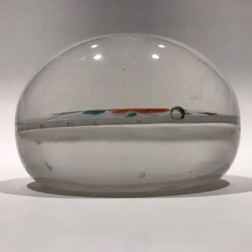 Antique Albert Graeser Art Glass Paperweight Hand painted Rose Name Plaque