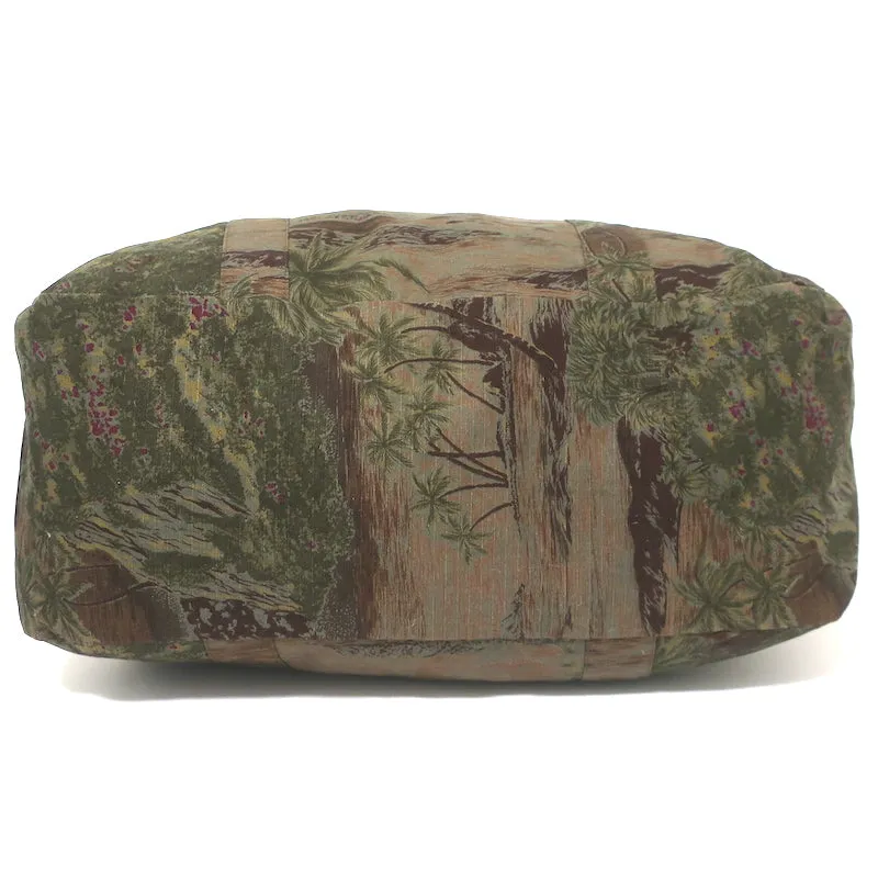 A.P.C. Tropical Print Canvas Duffle Bag Dark Green Extra Large Shoulder Bag