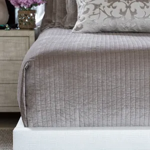 Aria Quilted King Coverlet Raffia Matte Velvet 112X98