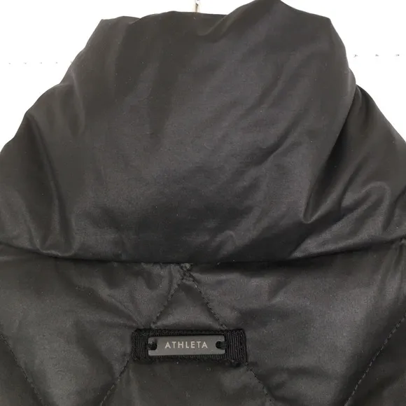 Athleta Down Quilted Puffer Jacket Black Women’s Size Medium Winter Coat