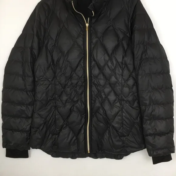 Athleta Down Quilted Puffer Jacket Black Women’s Size Medium Winter Coat
