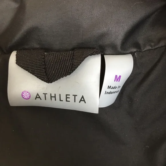 Athleta Down Quilted Puffer Jacket Black Women’s Size Medium Winter Coat