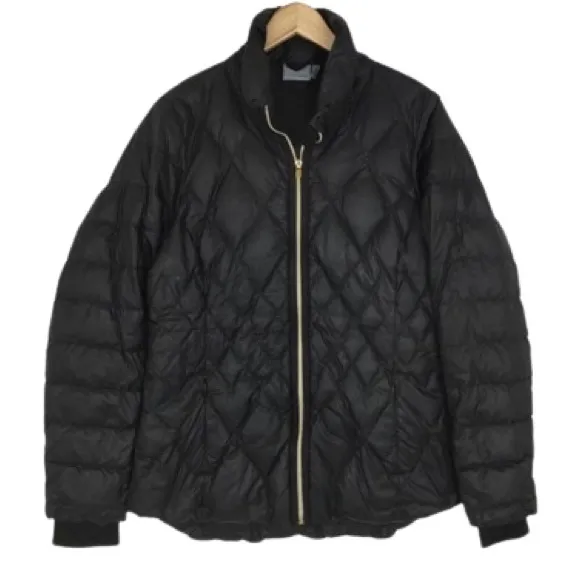 Athleta Down Quilted Puffer Jacket Black Women’s Size Medium Winter Coat