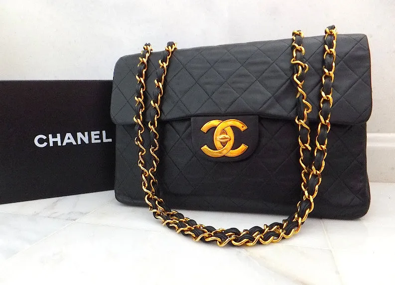 Authentic Chanel Vintage Quilted Lambskin XXL Maxi Jumbo