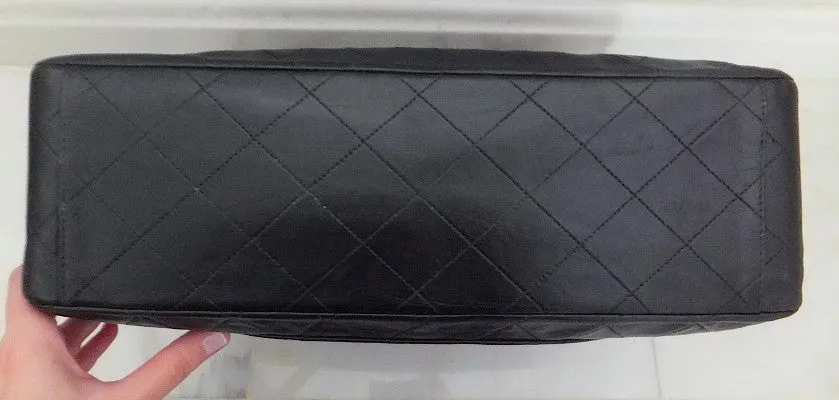 Authentic Chanel Vintage Quilted Lambskin XXL Maxi Jumbo