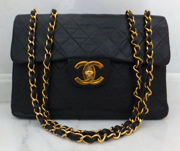 Authentic Chanel Vintage Quilted Lambskin XXL Maxi Jumbo
