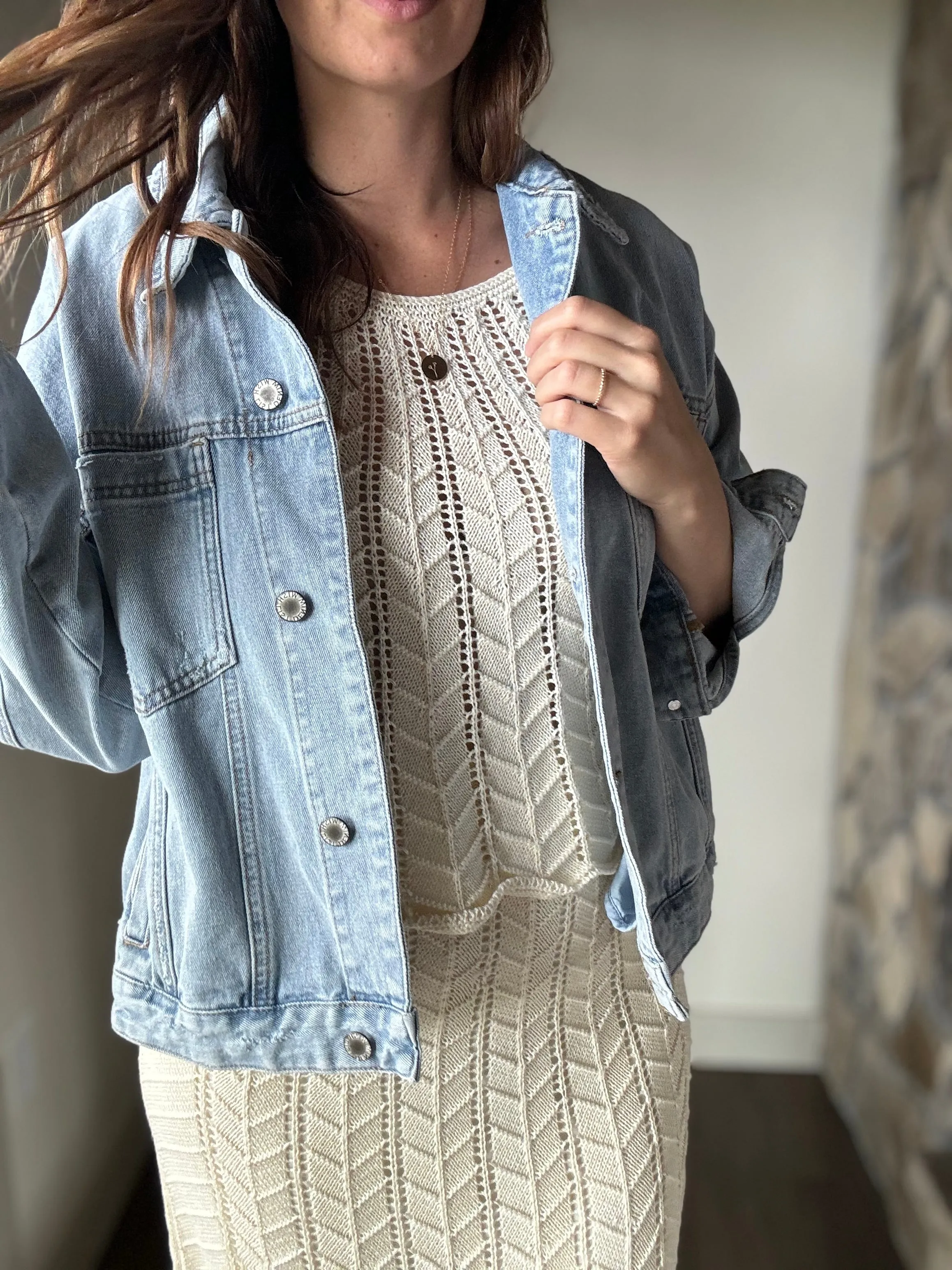 baby chevron pointelle sweater skirt