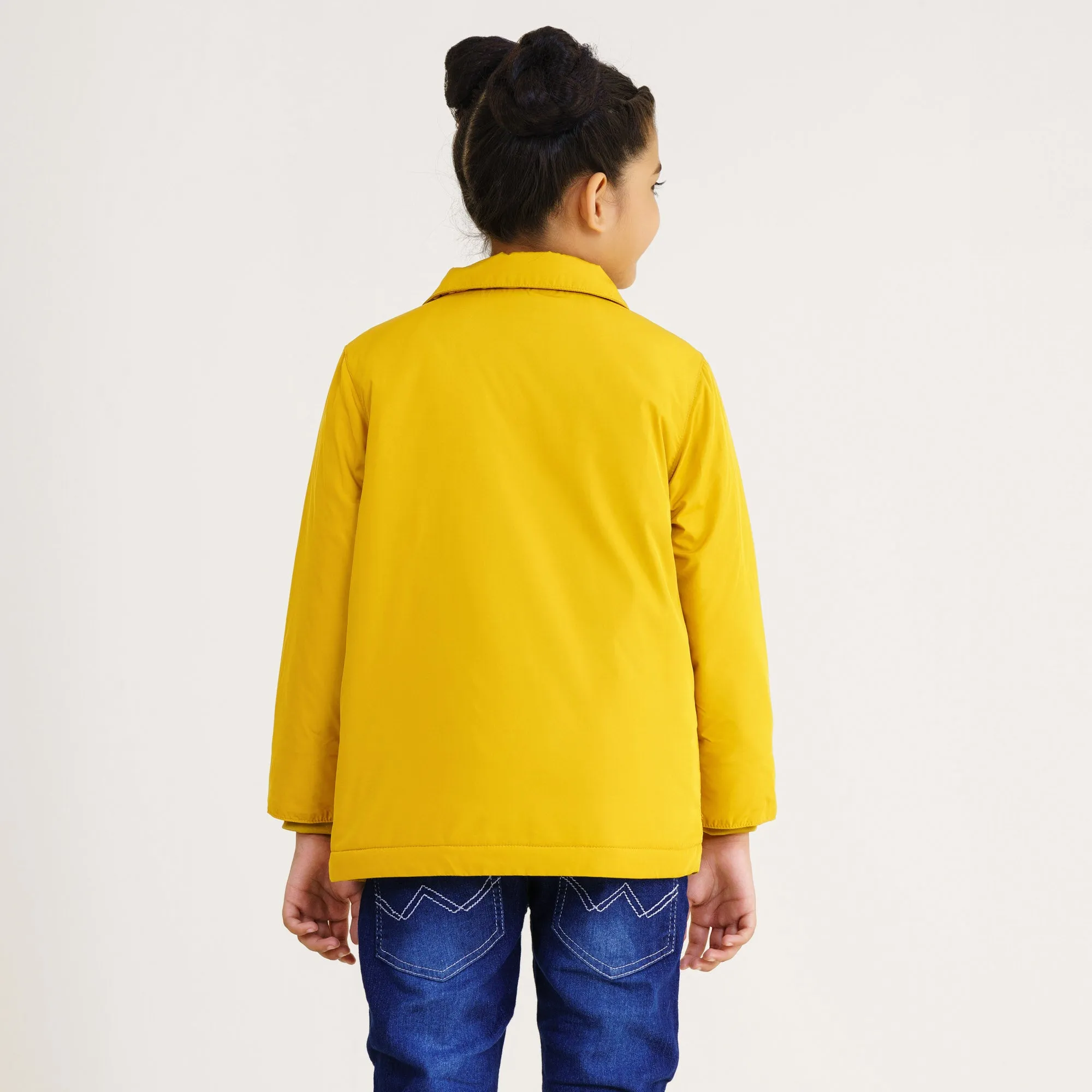 Baby Girls Mustard Quilted Jacket