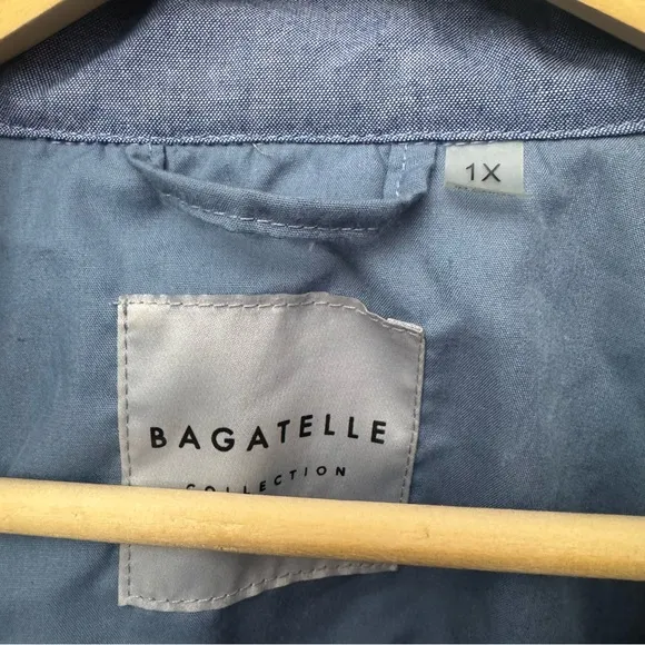 Bagatelle Collection Quilted Jacket Paisley Print in Blue Size 1X