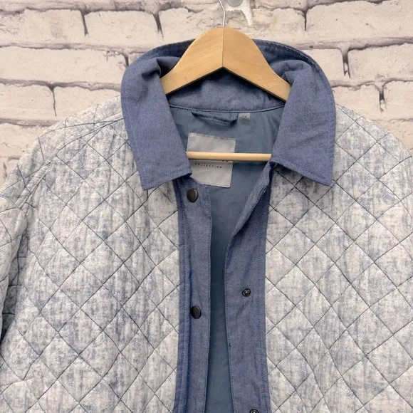 Bagatelle Collection Quilted Jacket Paisley Print in Blue Size 1X