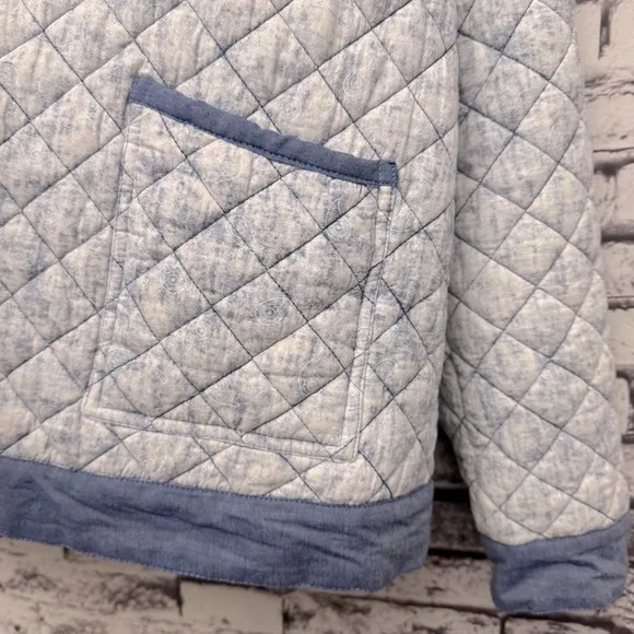 Bagatelle Collection Quilted Jacket Paisley Print in Blue Size 1X