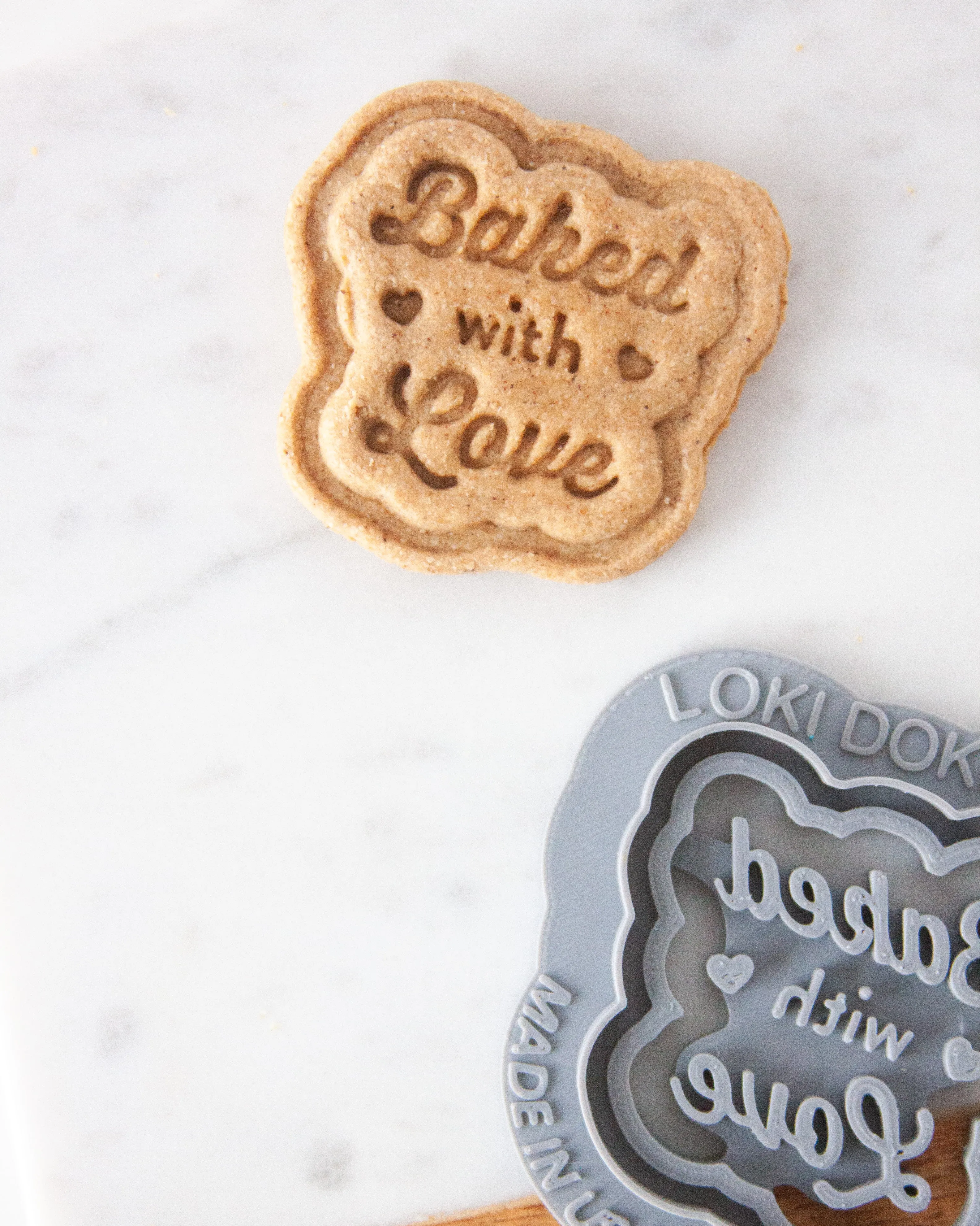 Baked with Love Cookie Cutter (Stamped Design)