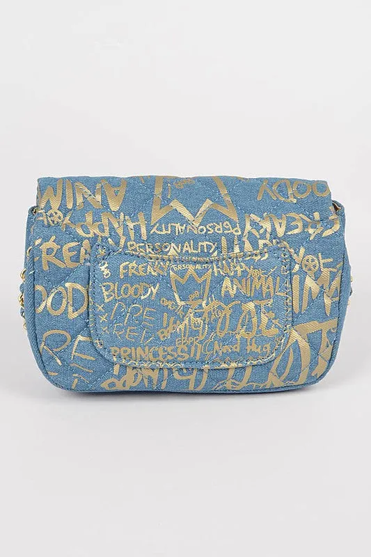 Baloa Denim Gold Clutch BIG ✨ MONTH ✨ SALE ✨