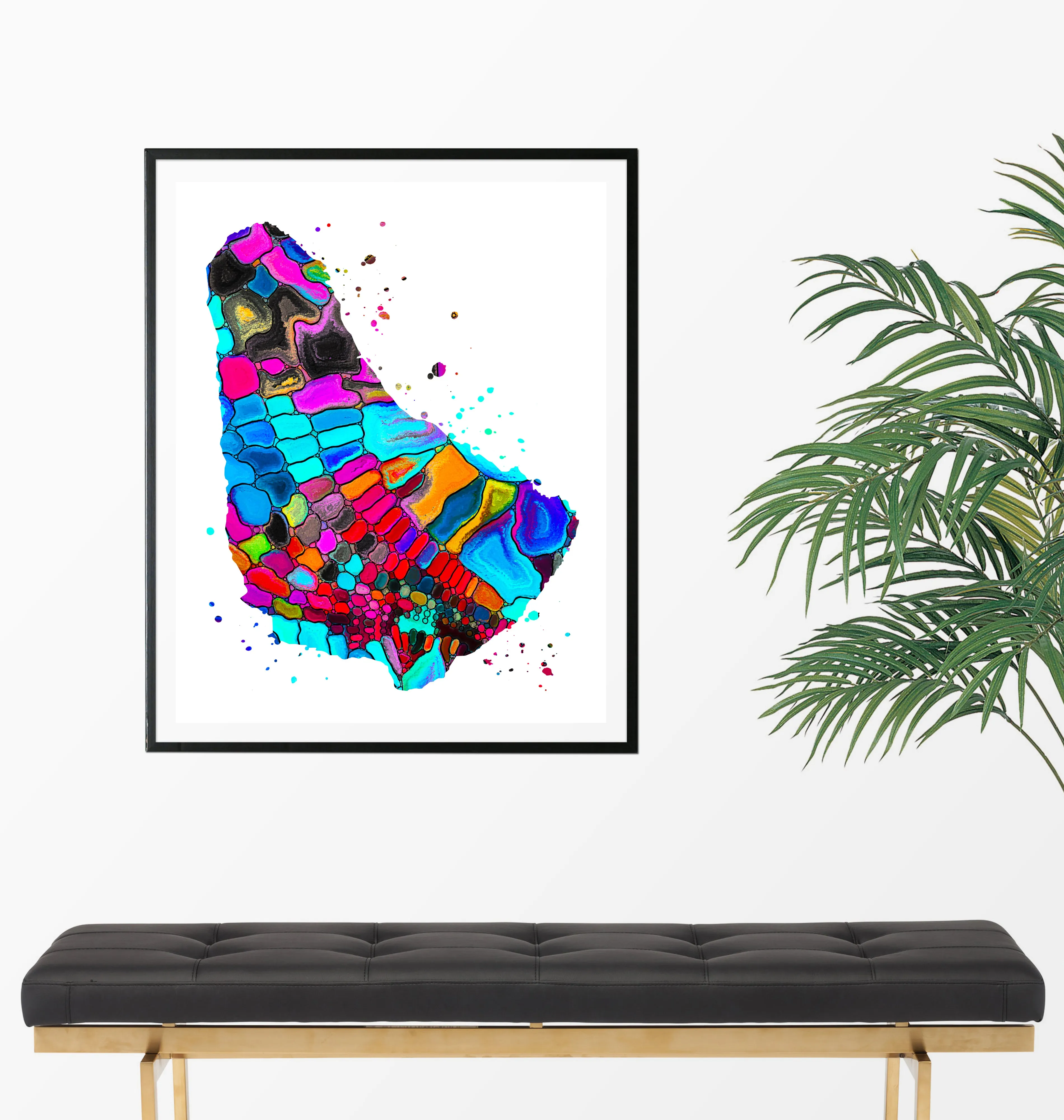 Barbados Map Art Print - Unframed