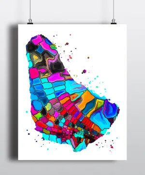 Barbados Map Art Print - Unframed