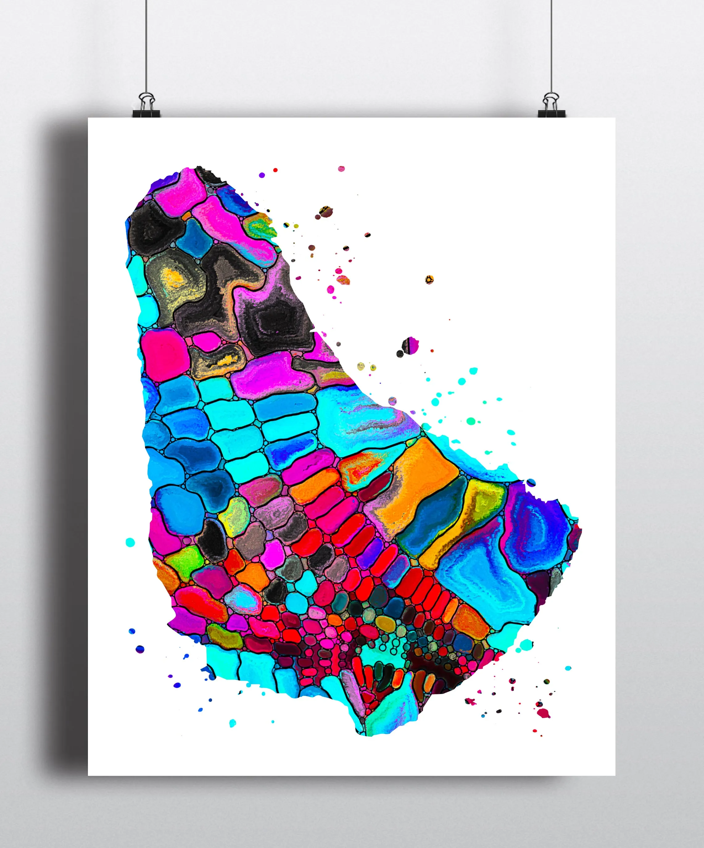 Barbados Map Art Print - Unframed