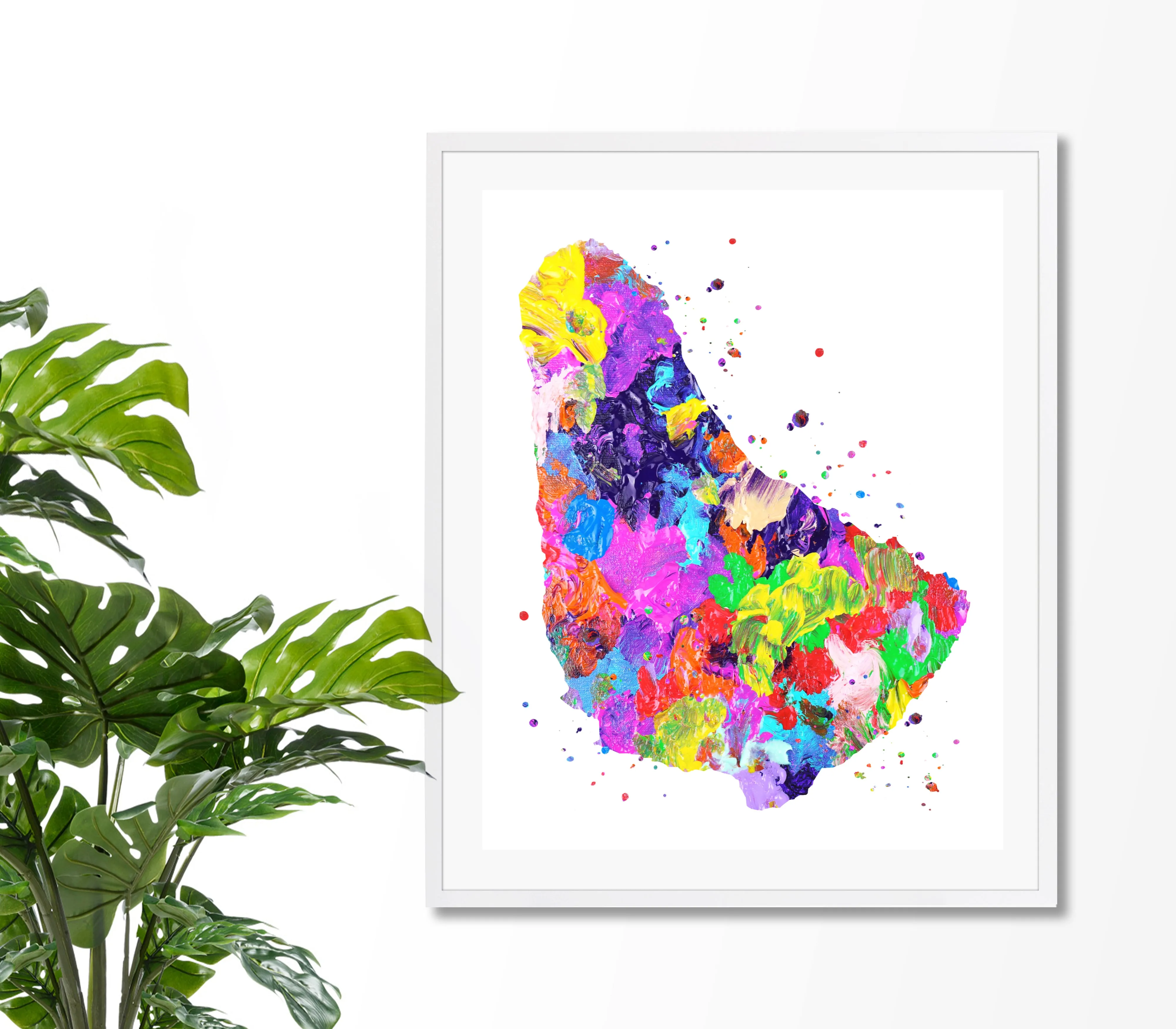 Barbados Map Art Print - Unframed