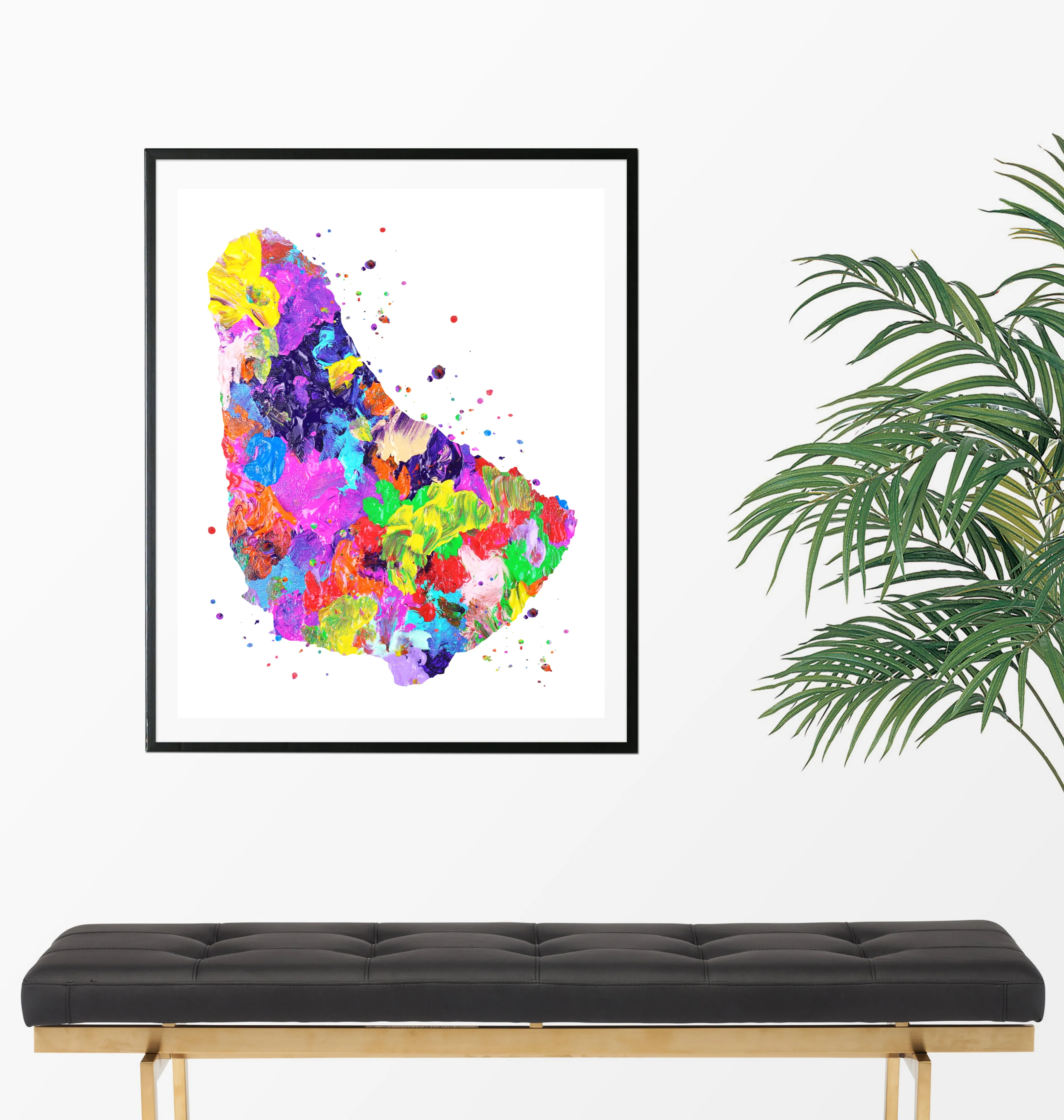 Barbados Map Art Print - Unframed