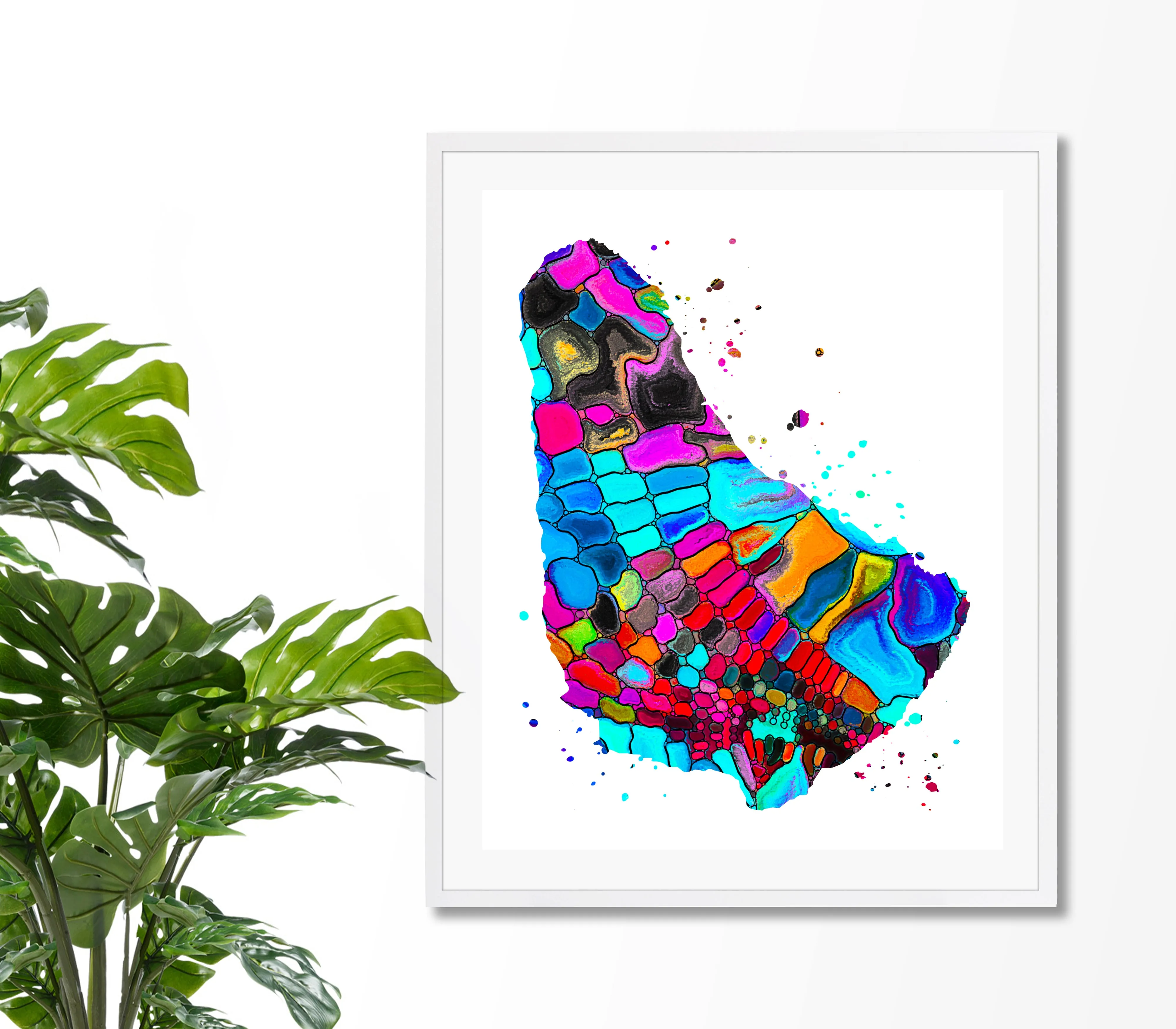 Barbados Map Art Print - Unframed