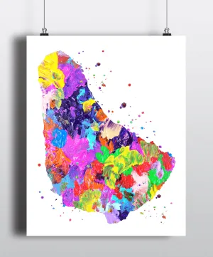 Barbados Map Art Print - Unframed
