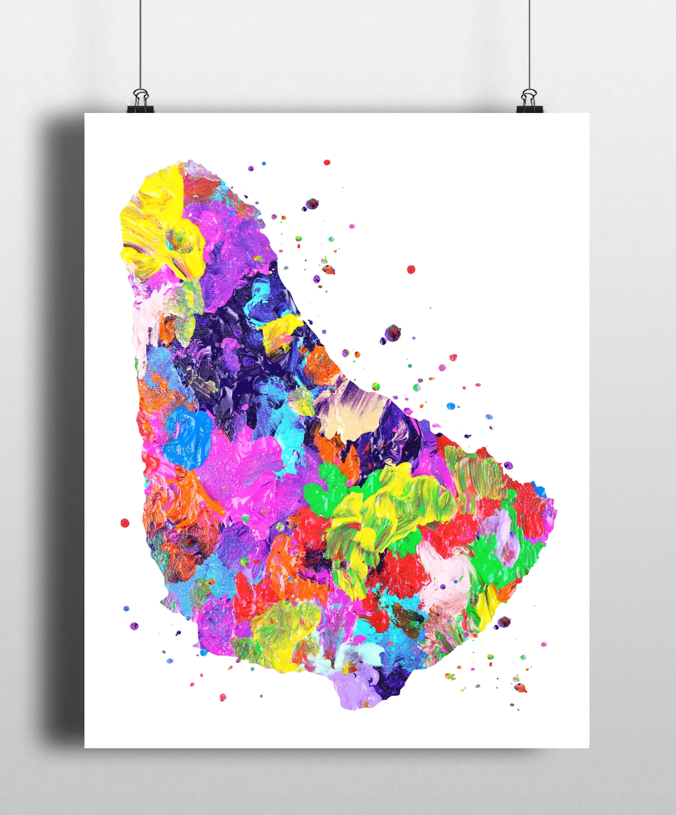 Barbados Map Art Print - Unframed