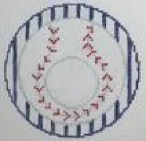 Baseball Monogram Round