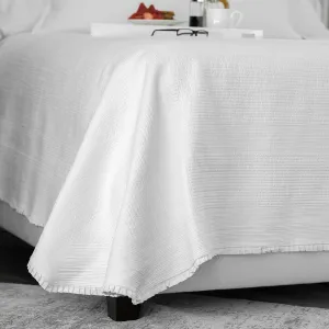 Battersea King Coverlet White Cotton 112X98