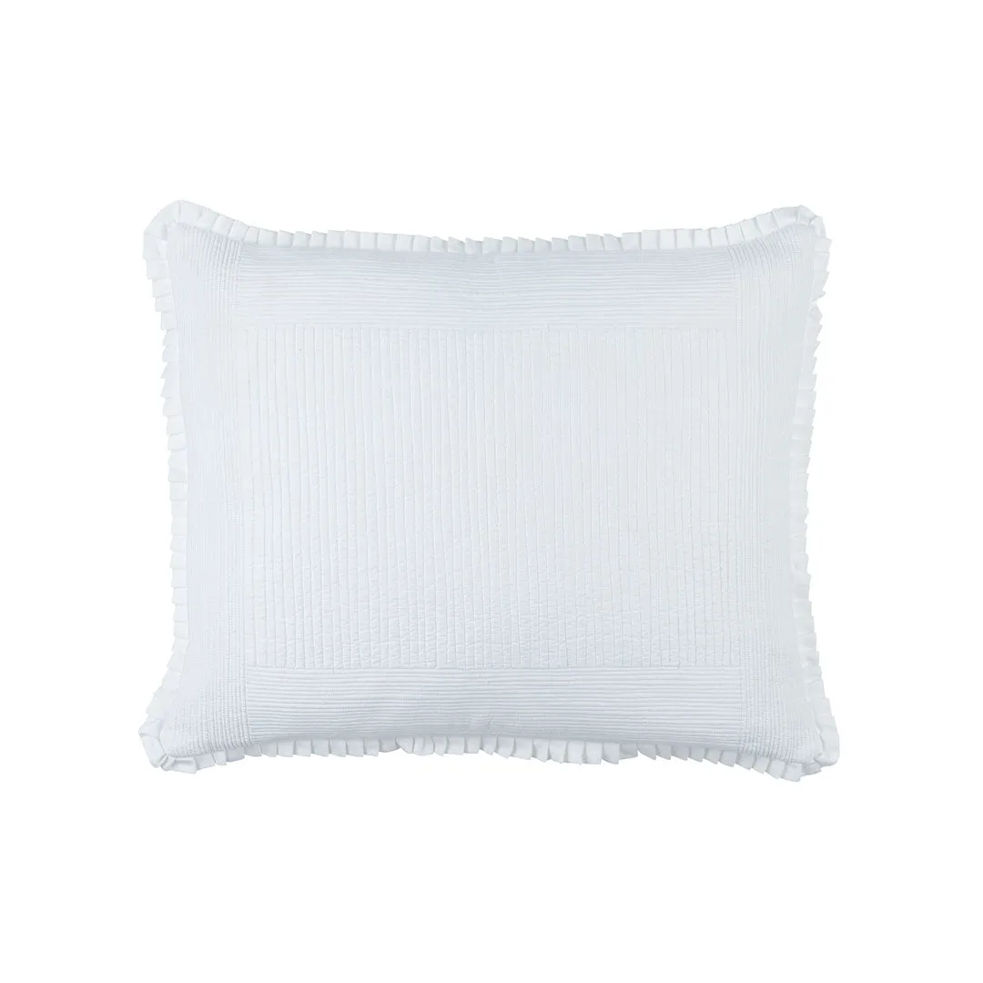 Battersea Standard Pillow White Cotton 20X26 (Insert Included)