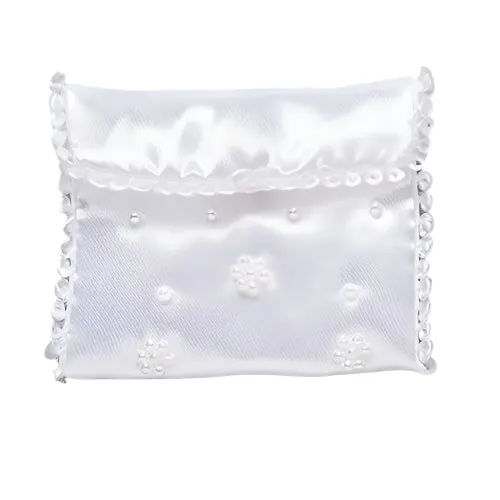 Beaded Communion Rosary Bag 2 1/2"