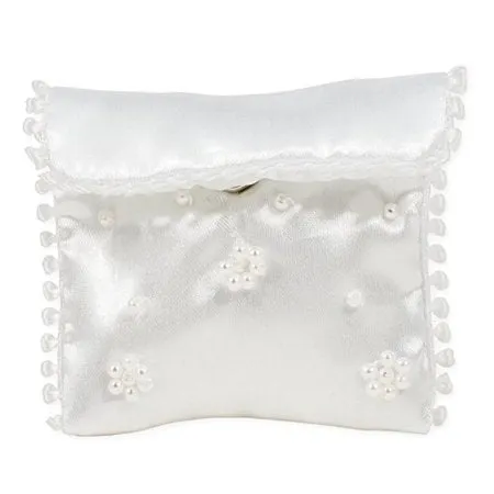 Beaded Communion Rosary Bag 2 1/2"