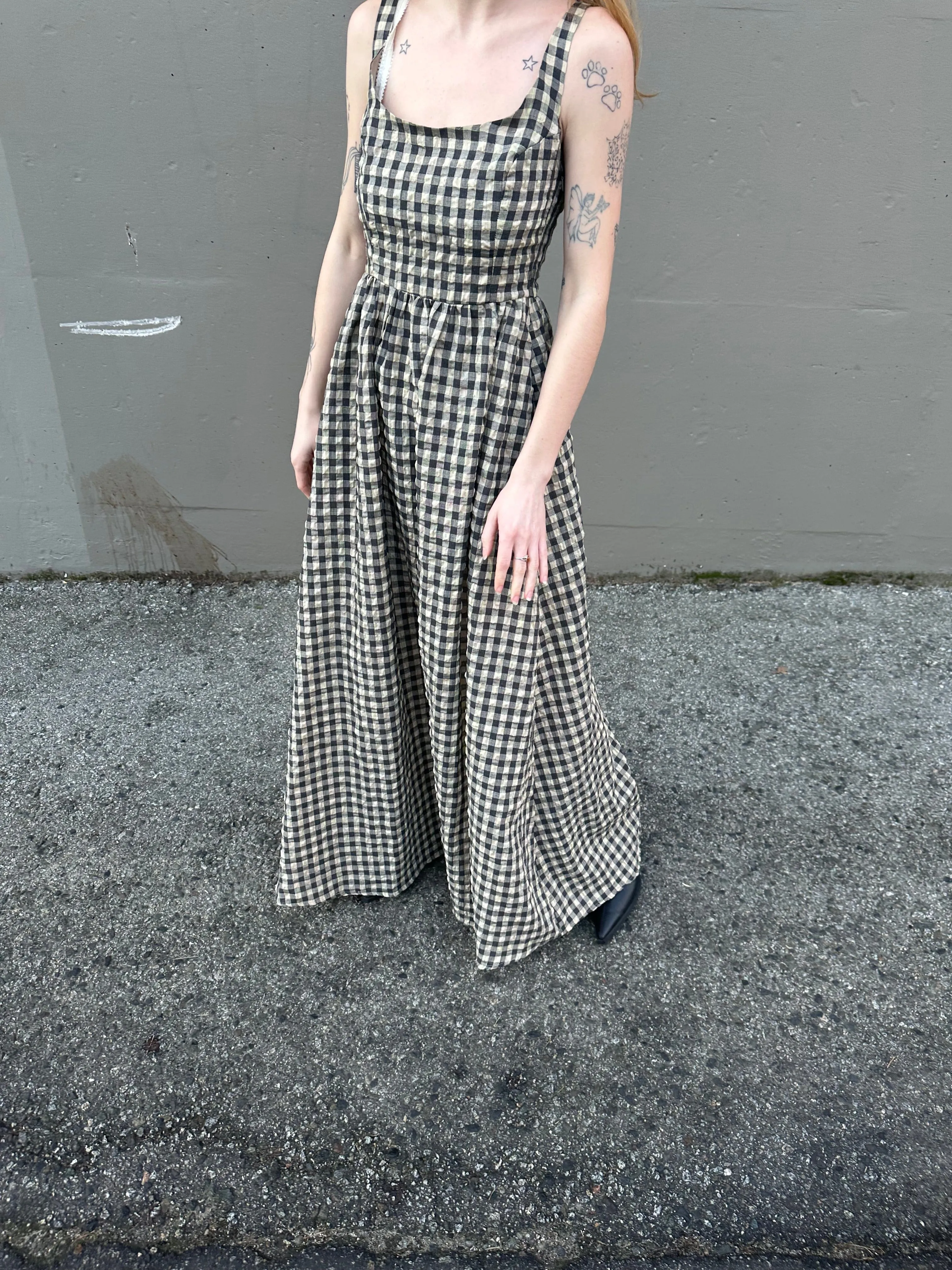 Bede Dress in Checker