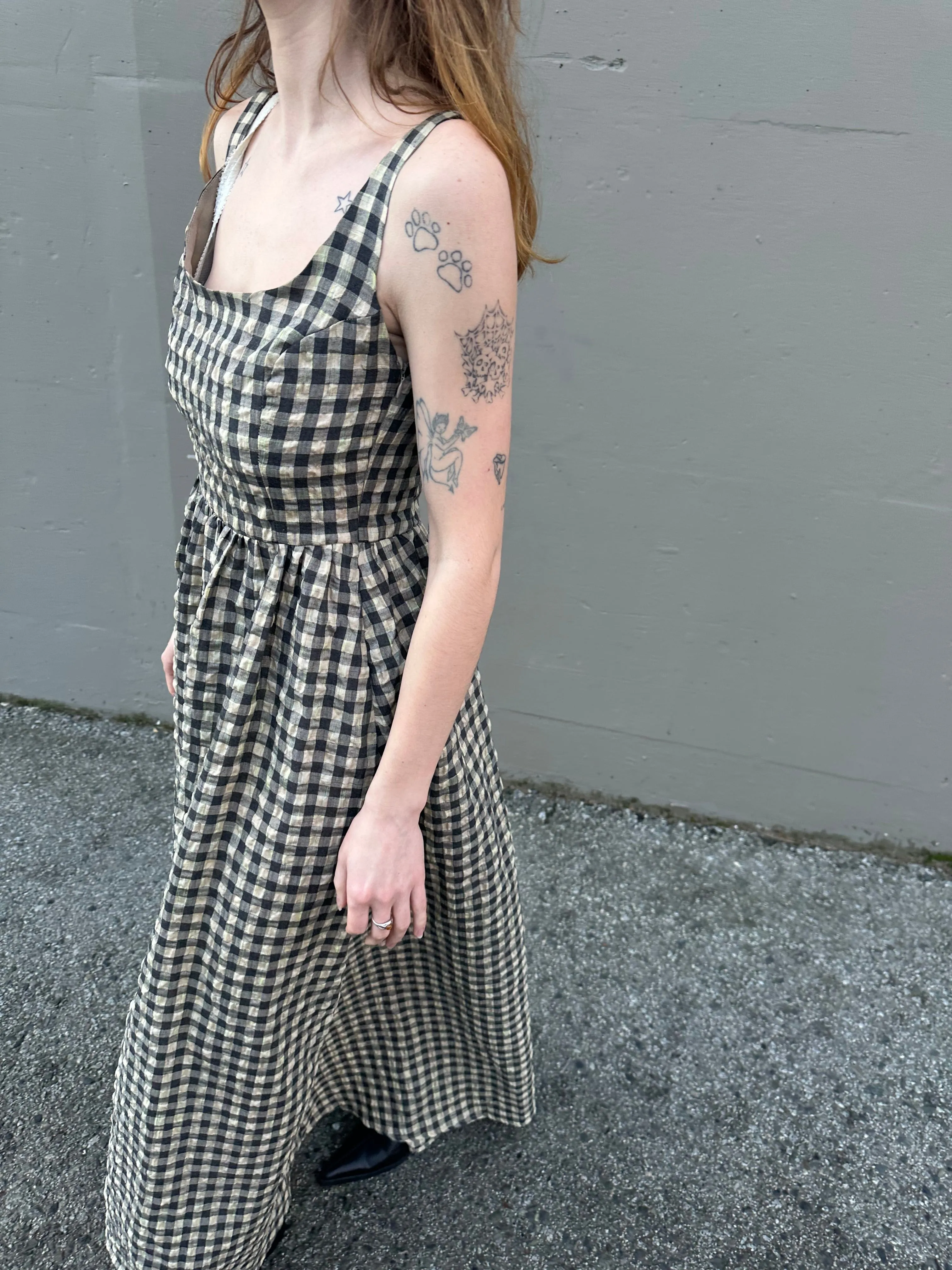 Bede Dress in Checker