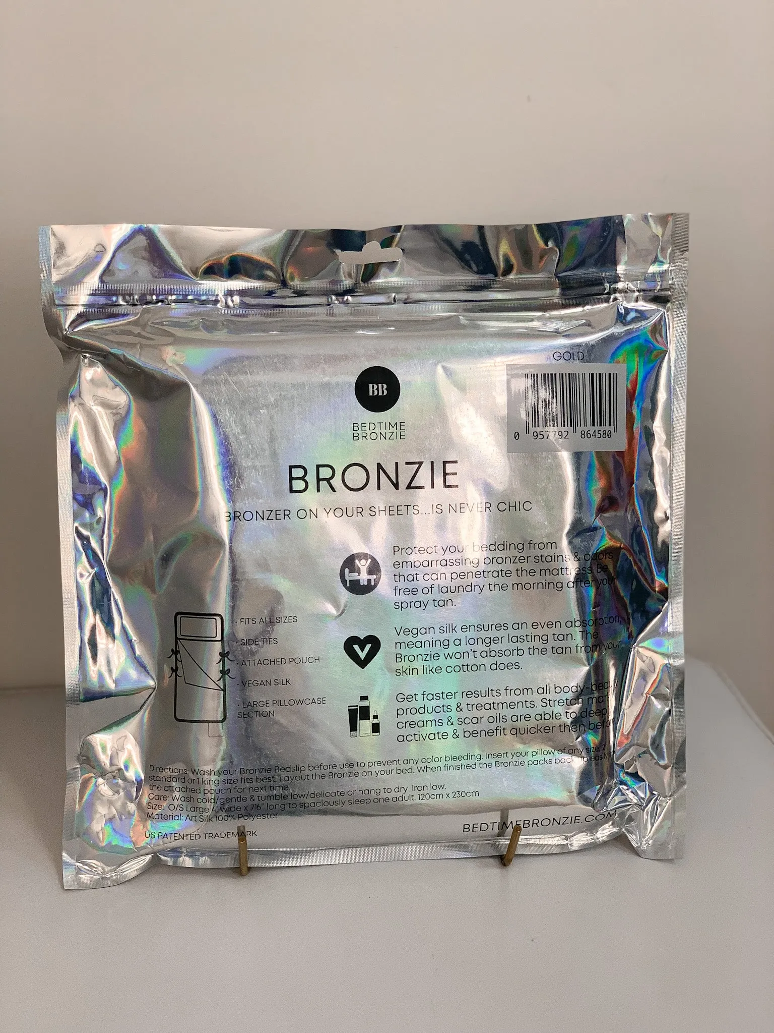 Bedtime Bronzie | Self Tan Bed Sheet Protector Vegan Silk Satin {Gold}