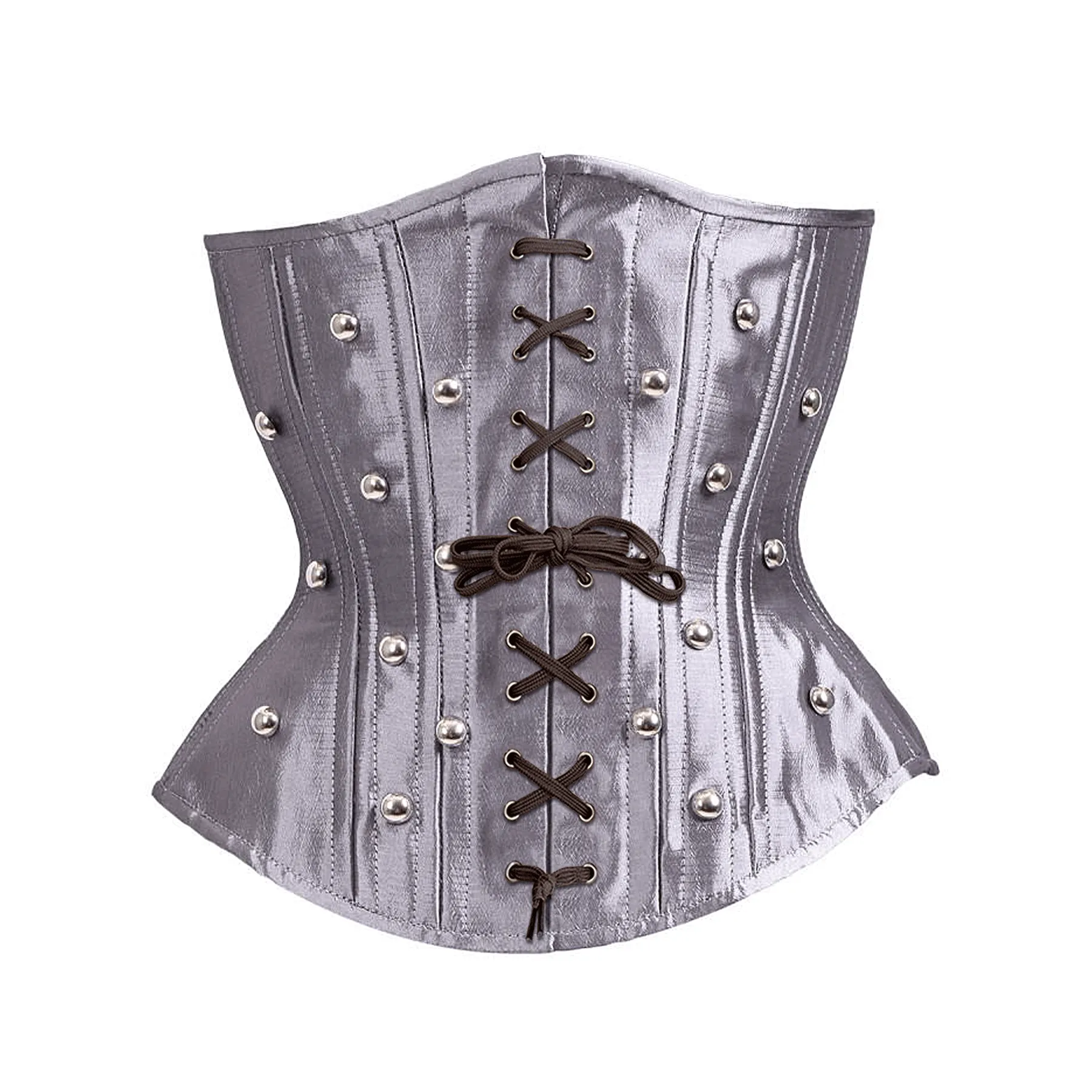 Bendrik Silver Satin Waist Training Underbust Corset