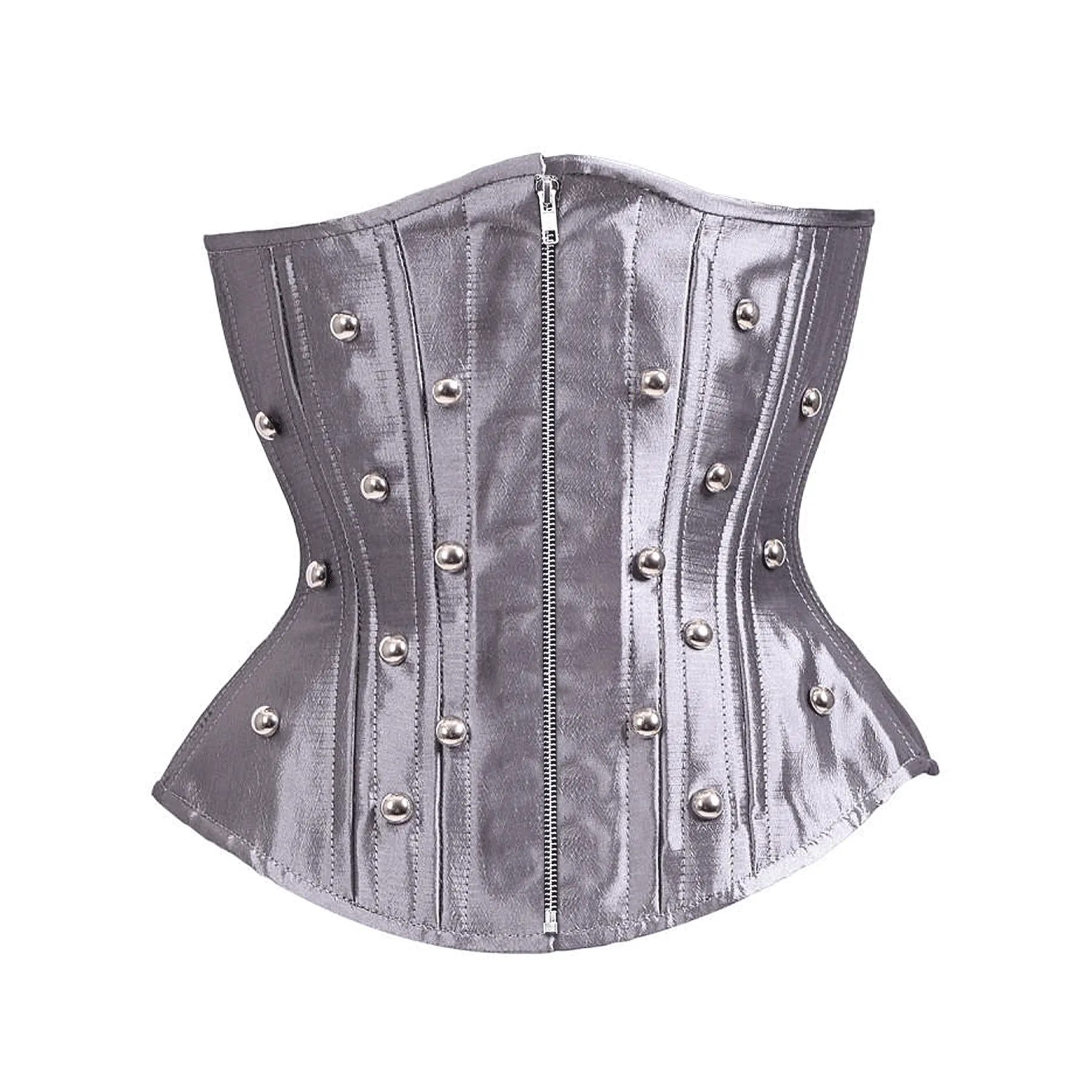 Bendrik Silver Satin Waist Training Underbust Corset