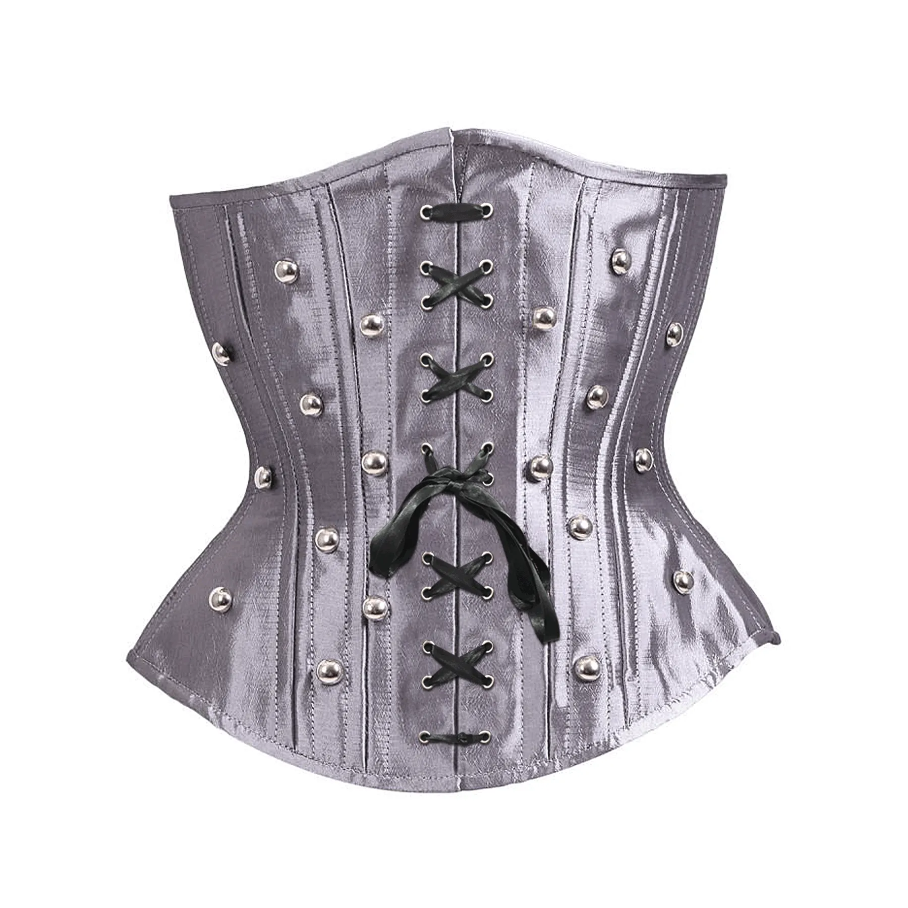 Bendrik Silver Satin Waist Training Underbust Corset