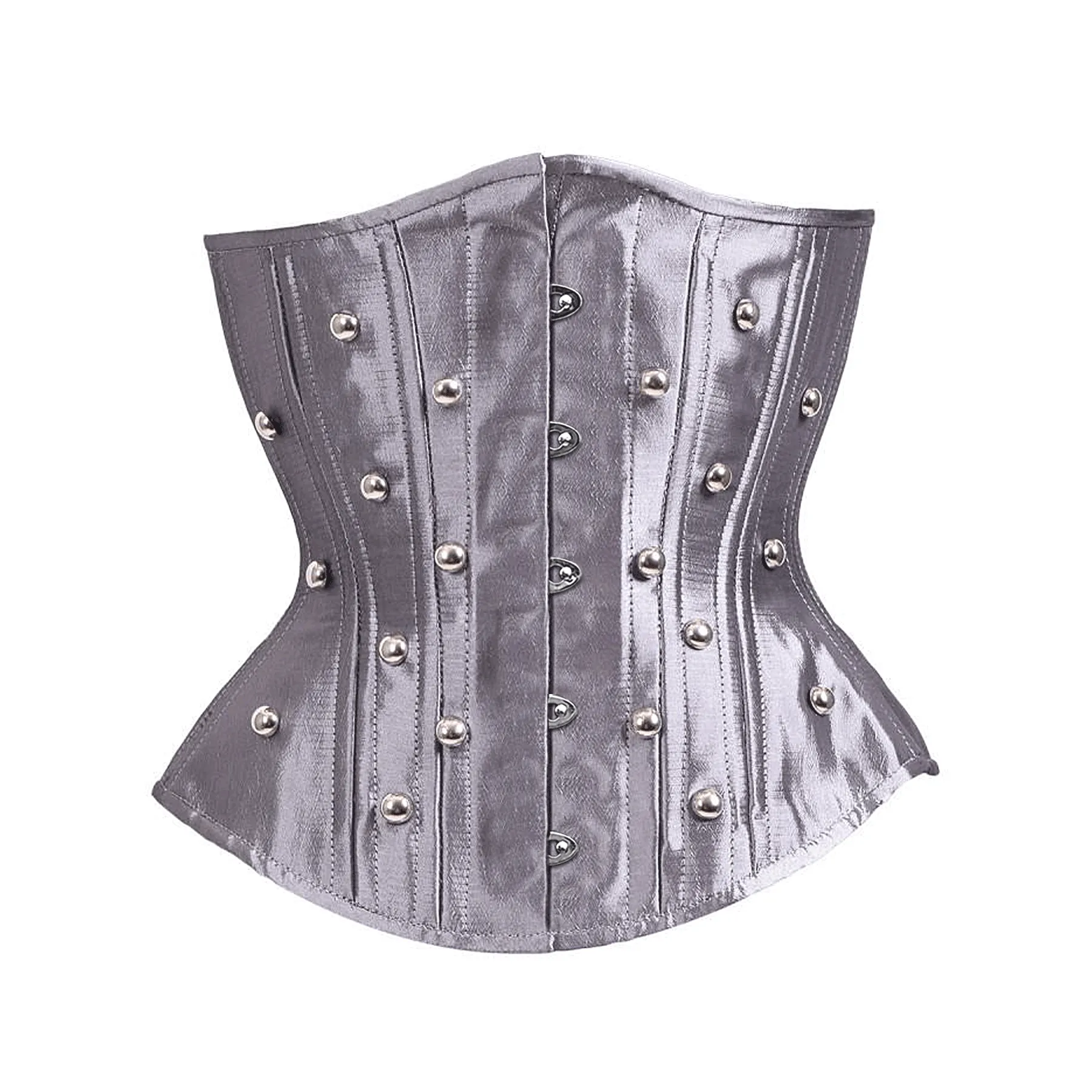 Bendrik Silver Satin Waist Training Underbust Corset
