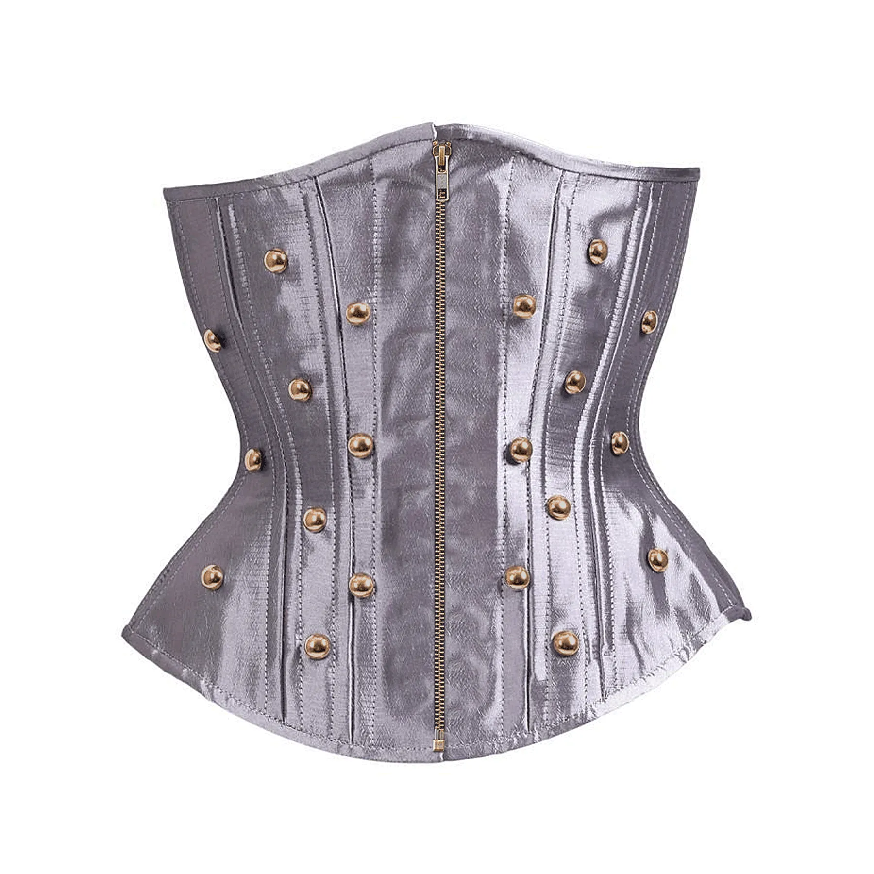 Bendrik Silver Satin Waist Training Underbust Corset